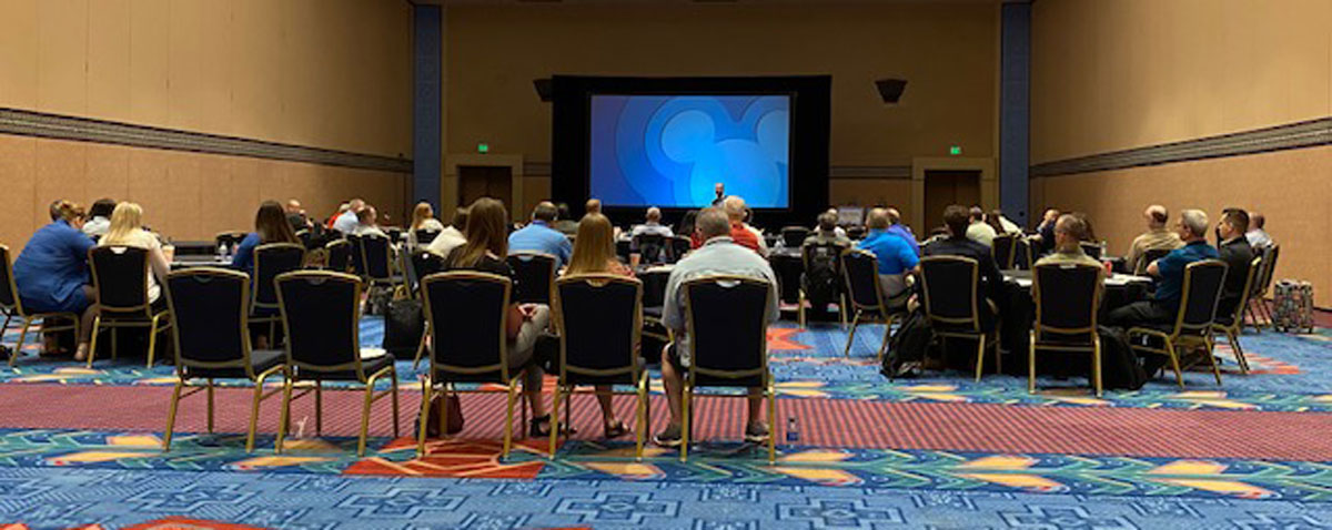 2022 AMCA Idea Exchange and 2022 AMCA North America Region Meeting attendees listen as Ricard Vidal of Disney Institute presents one of two keynote sessions the morning of March 3.